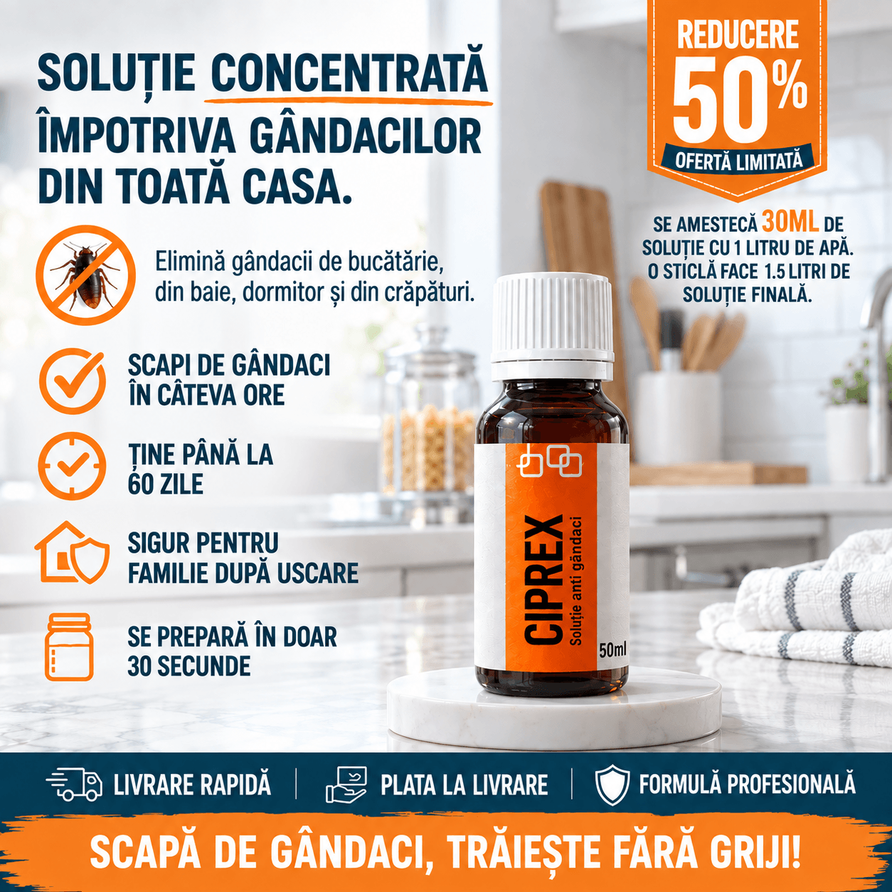 Solutie împotriva gândacilor - DOCTOR CIPREX™