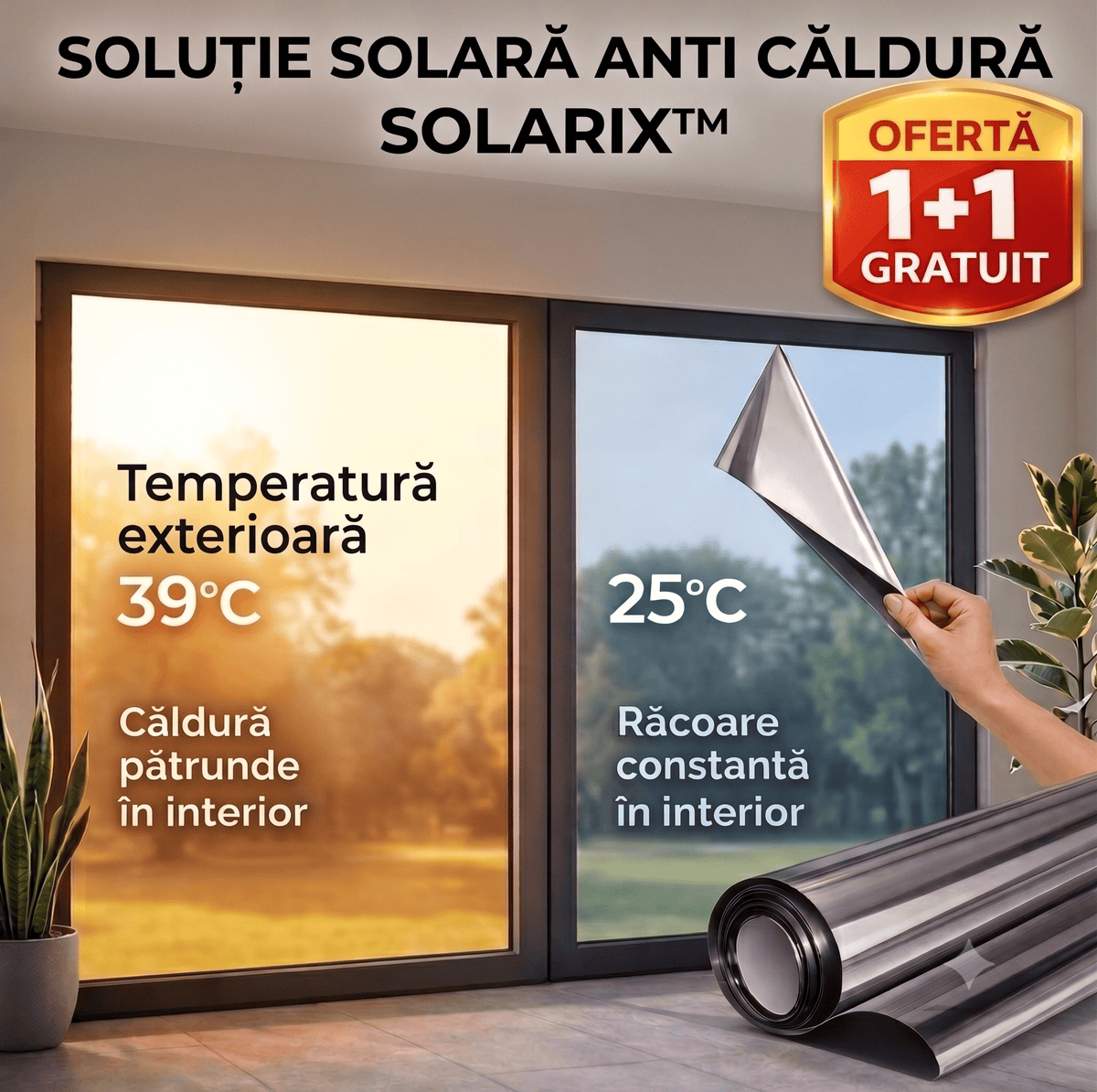 Folie anti caldura pentru geamuri - SOLARIX™